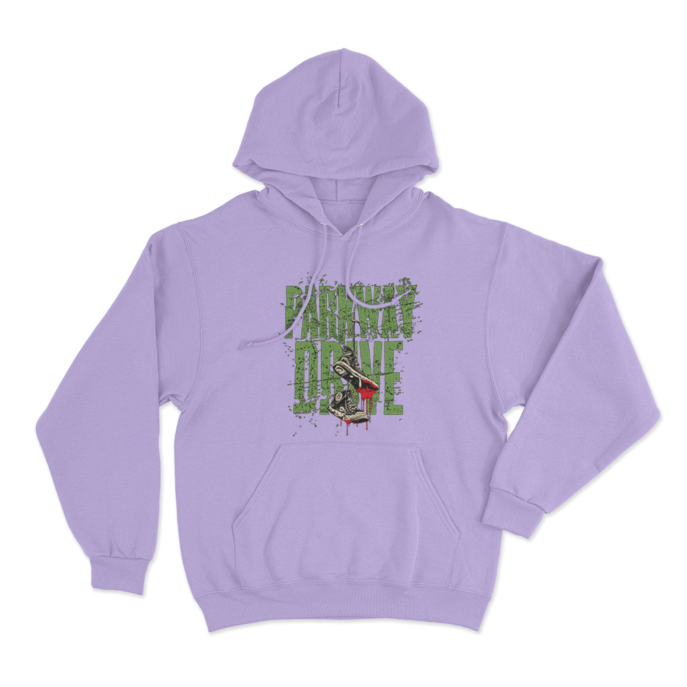 Parkway Drive Bloody Sneakers Unisex Hoodie Purple Parkway Drive Bloody Sneakers Unisex Hoodie Purple