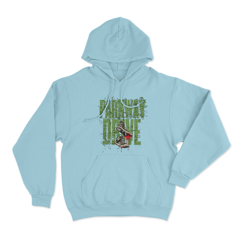 Parkway Drive Bloody Sneakers Unisex Hoodie Sky Blue Parkway Drive Bloody Sneakers Unisex Hoodie Sky Blue