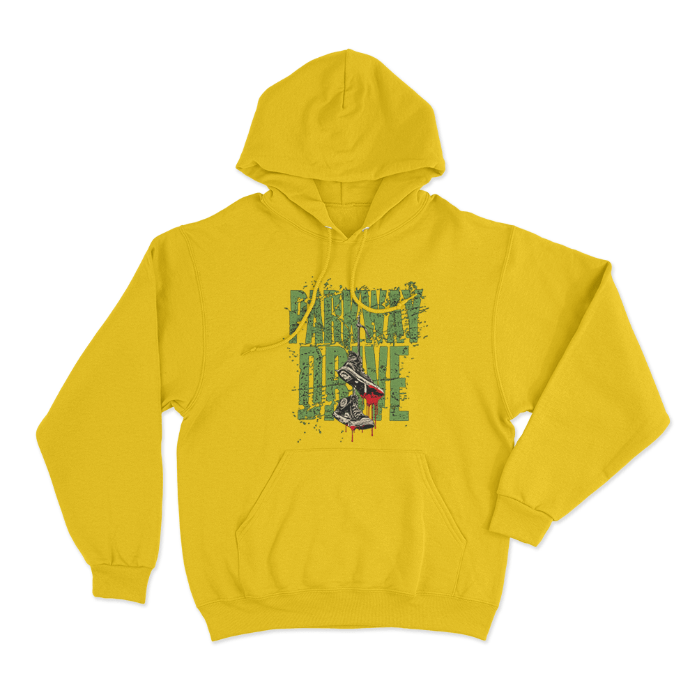 Parkway Drive Bloody Sneakers Unisex Hoodie Yellow Parkway Drive Bloody Sneakers Unisex Hoodie Yellow