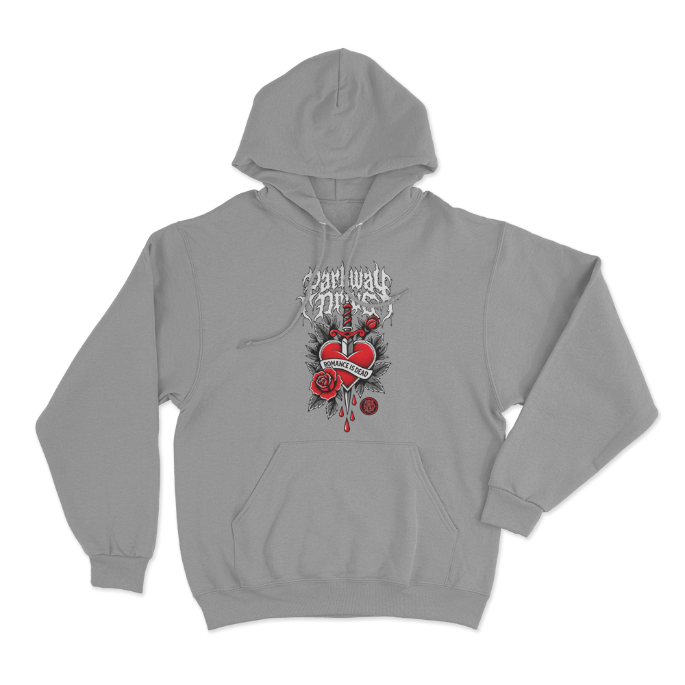 Romance Is Dead Unisex Hoodie Grey Romance Is Dead Unisex Hoodie Grey